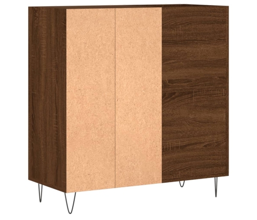 Mueble discos madera contrachapada roble marrón 84,5x38x89 cm