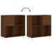 Mueble discos madera contrachapada roble marrón 84,5x38x89 cm