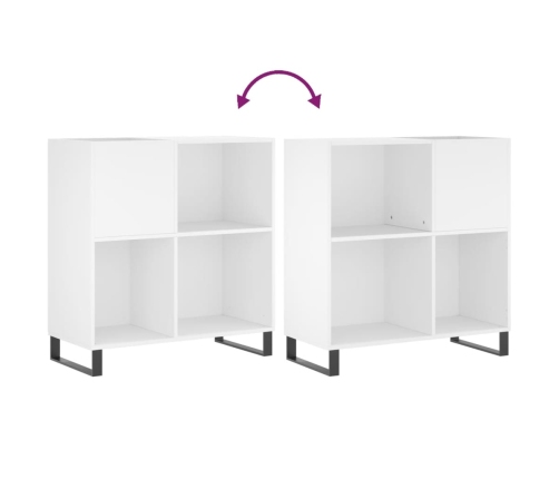 Mueble para discos madera contrachapada blanco 84,5x38x89 cm