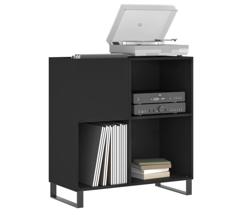 Mueble para discos madera contrachapada negro 84,5x38x89 cm