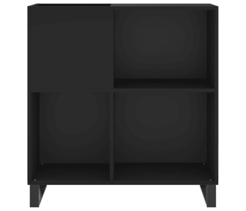 Mueble para discos madera contrachapada negro 84,5x38x89 cm