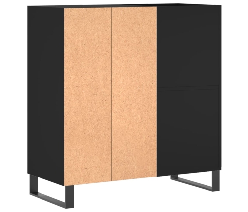 Mueble para discos madera contrachapada negro 84,5x38x89 cm