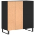 Mueble para discos madera contrachapada negro 84,5x38x89 cm