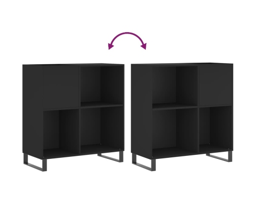 Mueble para discos madera contrachapada negro 84,5x38x89 cm