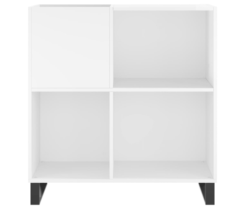 Mueble discos madera contrachapada blanco brillo 84,5x38x89 cm