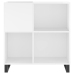 Mueble discos madera contrachapada blanco brillo 84,5x38x89 cm