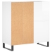 Mueble discos madera contrachapada blanco brillo 84,5x38x89 cm