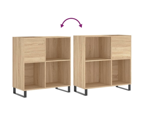 Mueble discos madera contrachapada roble Sonoma 84,5x38x89 cm