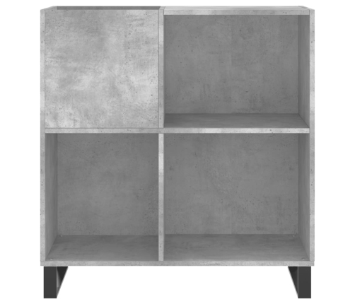 Mueble discos madera contrachapada gris hormigón 84,5x38x89 cm