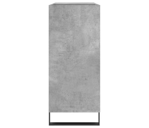 Mueble discos madera contrachapada gris hormigón 84,5x38x89 cm