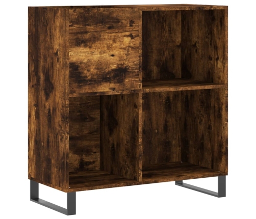 Mueble discos madera contrachapada roble ahumado 84,5x38x89 cm