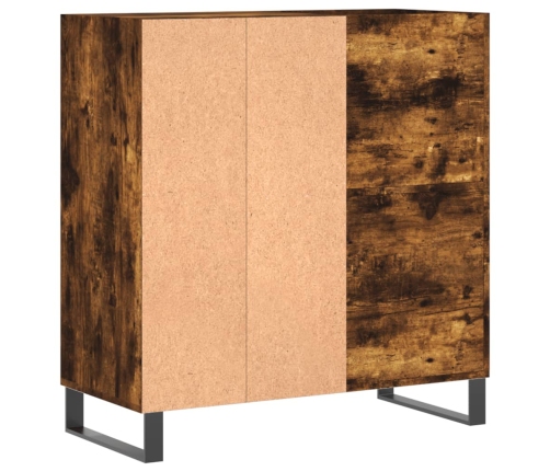 Mueble discos madera contrachapada roble ahumado 84,5x38x89 cm