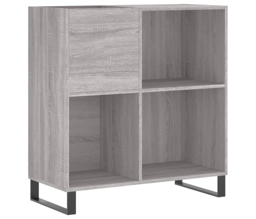 Mueble discos madera contrachapada gris Sonoma 84,5x38x89 cm