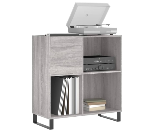 Mueble discos madera contrachapada gris Sonoma 84,5x38x89 cm