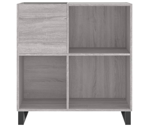 Mueble discos madera contrachapada gris Sonoma 84,5x38x89 cm