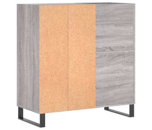 Mueble discos madera contrachapada gris Sonoma 84,5x38x89 cm