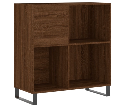 Mueble discos madera contrachapada roble marrón 84,5x38x89 cm