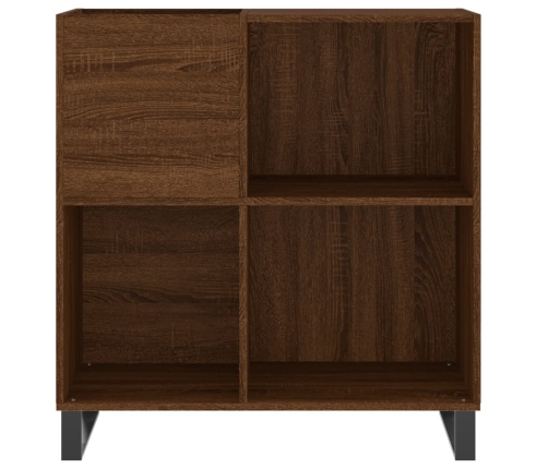 Mueble discos madera contrachapada roble marrón 84,5x38x89 cm