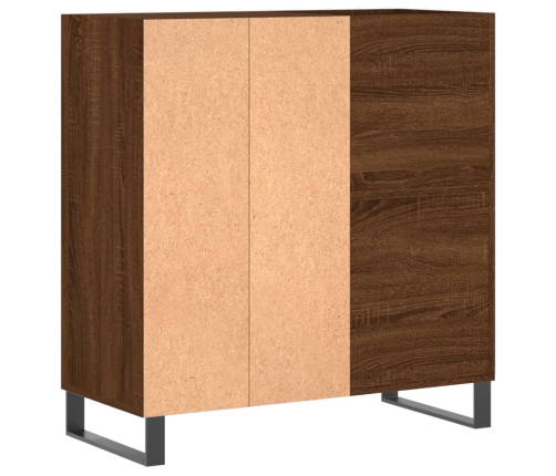 Mueble discos madera contrachapada roble marrón 84,5x38x89 cm