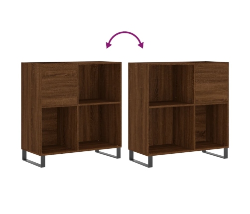 Mueble discos madera contrachapada roble marrón 84,5x38x89 cm