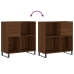 Mueble discos madera contrachapada roble marrón 84,5x38x89 cm