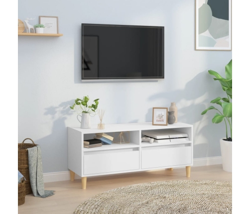 Mueble para TV madera contrachapada blanco 100x34,5x44,5 cm