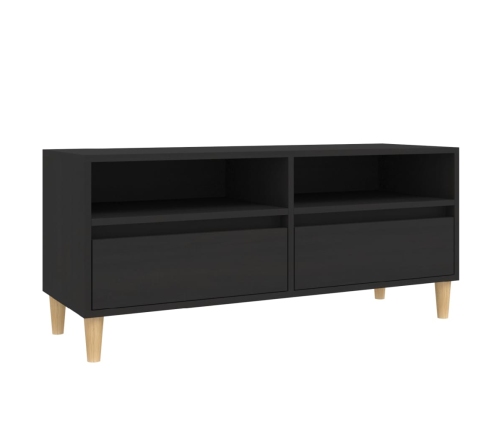 Mueble de TV madera contrachapada negro 100x34,5x44,5 cm