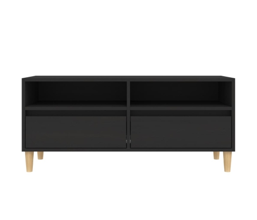 Mueble de TV madera contrachapada negro 100x34,5x44,5 cm