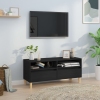 Mueble de TV madera contrachapada negro 100x34,5x44,5 cm