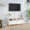 vidaXL Mueble de TV madera contrachapada blanco brillo 100x34,5x44,5cm