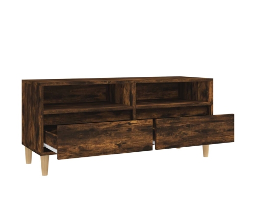 Mueble de TV madera contrachapada roble ahumado 100x34,5x44,5cm