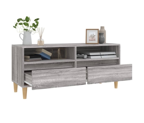 Mueble de TV madera contrachapada gris Sonoma 100x34,5x44,5 cm