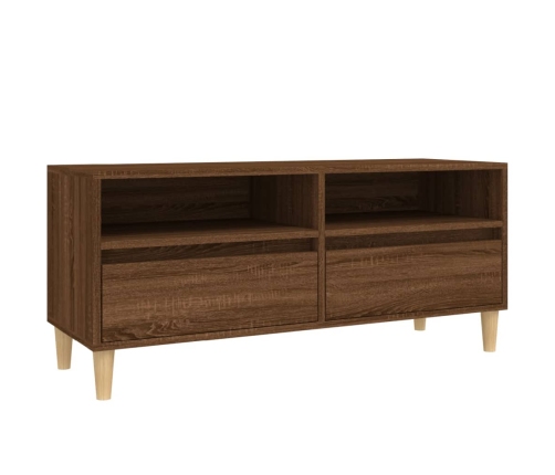 Mueble de TV madera contrachapada marrón roble 100x34,5x44,5 cm