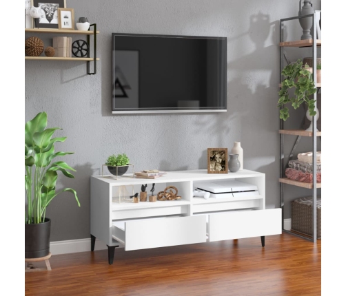 Mueble para TV madera contrachapada blanco 100x34,5x44,5 cm