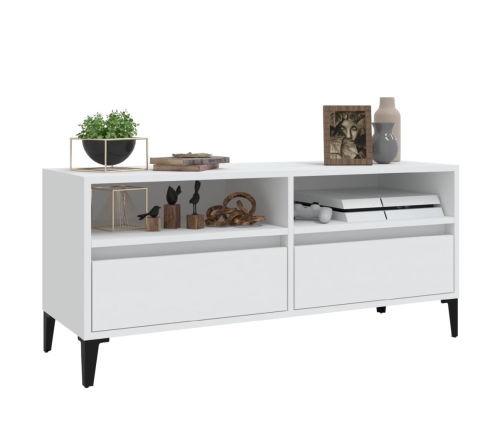 Mueble para TV madera contrachapada blanco 100x34,5x44,5 cm