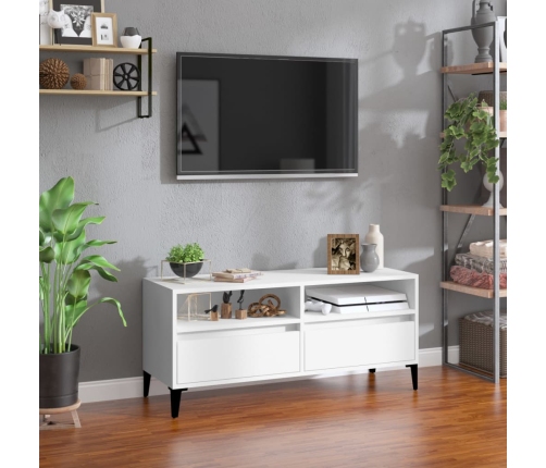 Mueble para TV madera contrachapada blanco 100x34,5x44,5 cm