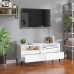 Mueble de TV madera contrachapada blanco brillo 100x34,5x44,5cm