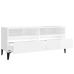 Mueble de TV madera contrachapada blanco brillo 100x34,5x44,5cm