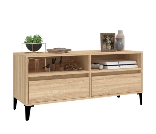 vidaXL Mueble de TV madera contrachapada roble Sonoma 100x34,5x44,5 cm