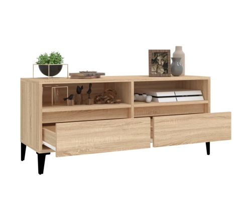 Mueble de TV madera contrachapada roble Sonoma 100x34,5x44,5 cm