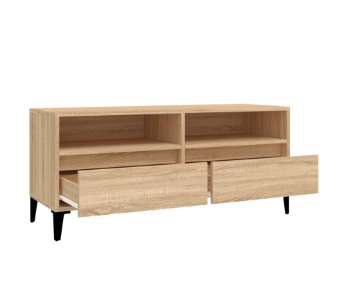 vidaXL Mueble de TV madera contrachapada roble Sonoma 100x34,5x44,5 cm