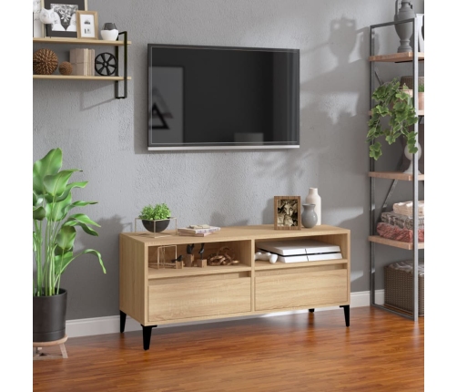 Mueble de TV madera contrachapada roble Sonoma 100x34,5x44,5 cm