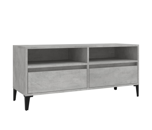 Mueble de TV madera contrachapada gris hormigón 100x34,5x44,5cm