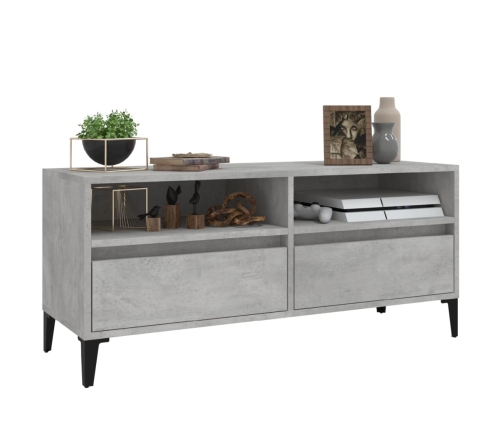 Mueble de TV madera contrachapada gris hormigón 100x34,5x44,5cm