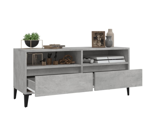 Mueble de TV madera contrachapada gris hormigón 100x34,5x44,5cm