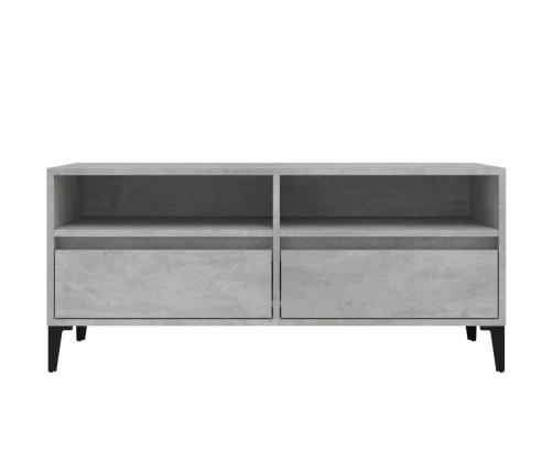 Mueble de TV madera contrachapada gris hormigón 100x34,5x44,5cm