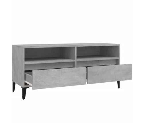 Mueble de TV madera contrachapada gris hormigón 100x34,5x44,5cm