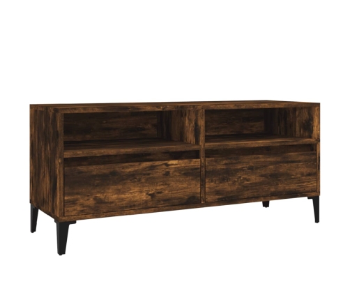 Mueble de TV madera contrachapada roble ahumado 100x34,5x44,5cm