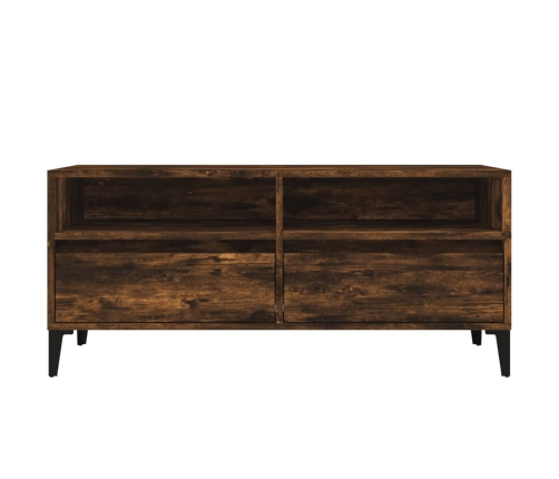 Mueble de TV madera contrachapada roble ahumado 100x34,5x44,5cm