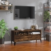 Mueble de TV madera contrachapada roble ahumado 100x34,5x44,5cm